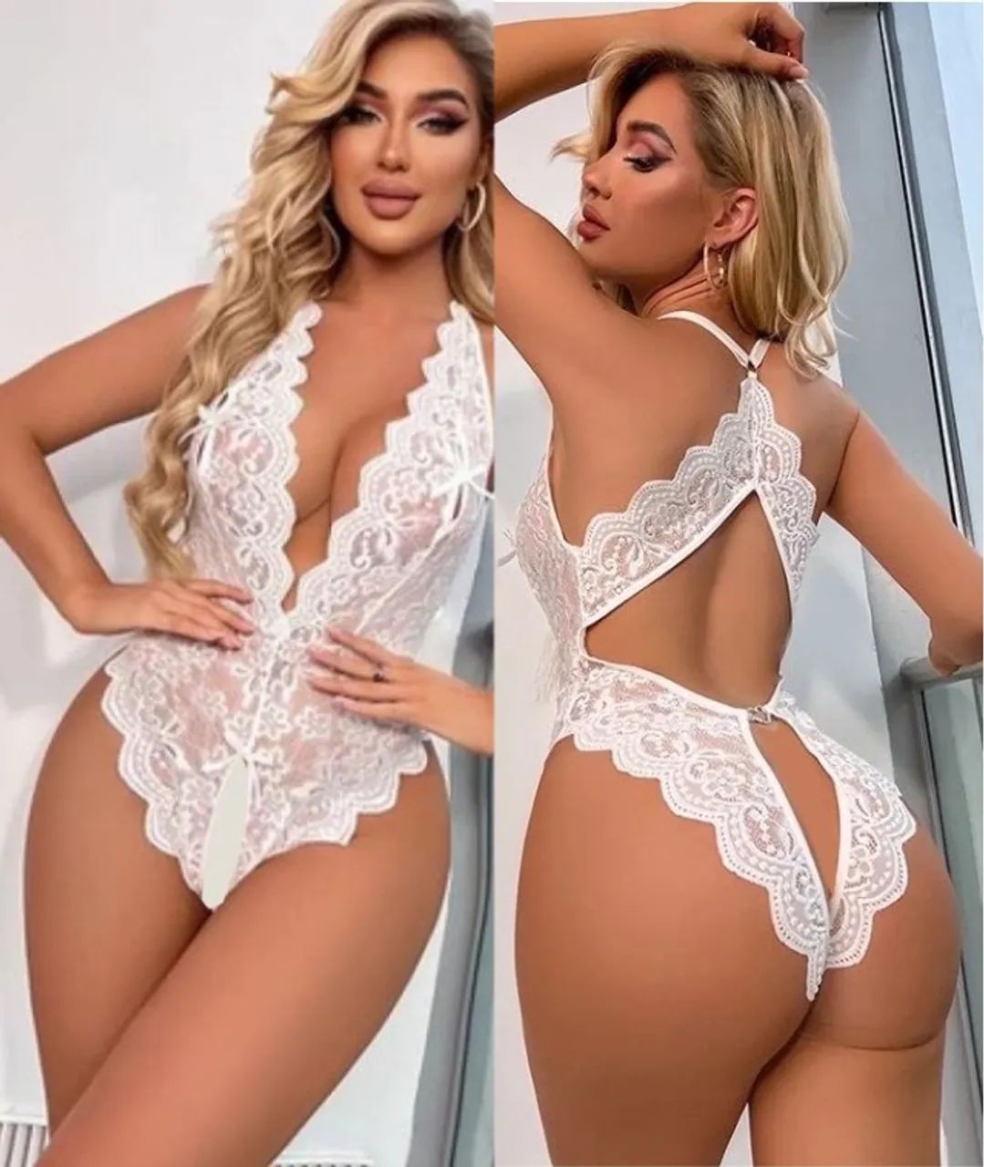 BODY LINGERIE SEXY RENDA COM ELASTANO - Foto 4