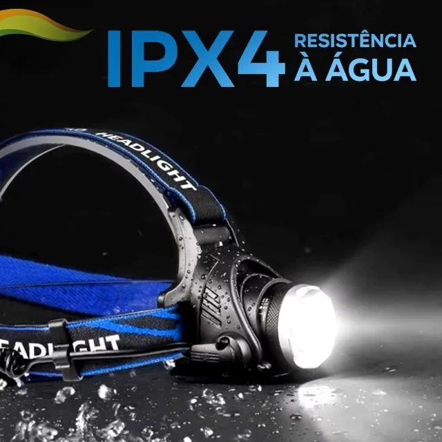 Lanterna De Cabeça Profissional Zoom T6 Recarregável - Foto 4