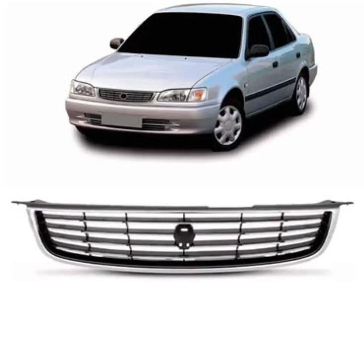 Grade radiador Corolla Brasileiro 1998 a 2002 novo no plástico