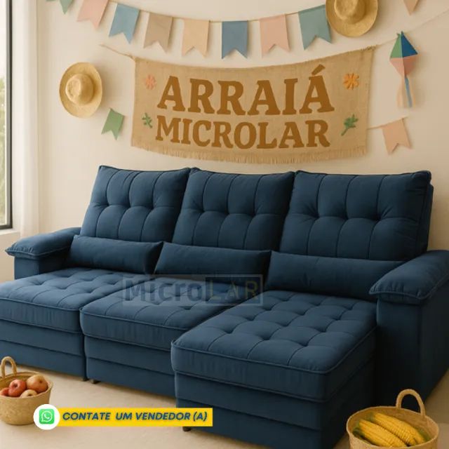 Sofá Retrátil e Inclinável 2.90M na Promoção - Já com Entrega