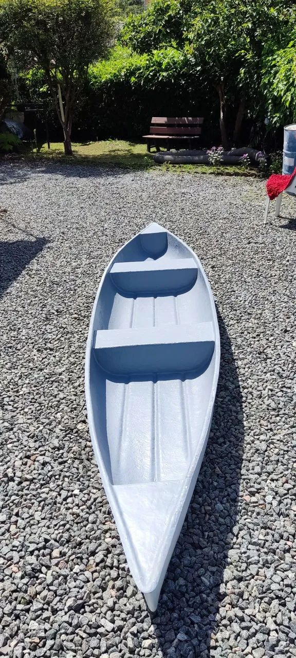 ? Barco Novo de Fibra - 4,10m x 0,75m | Para Pesca e Lazer | Suporta 2 Pessoas