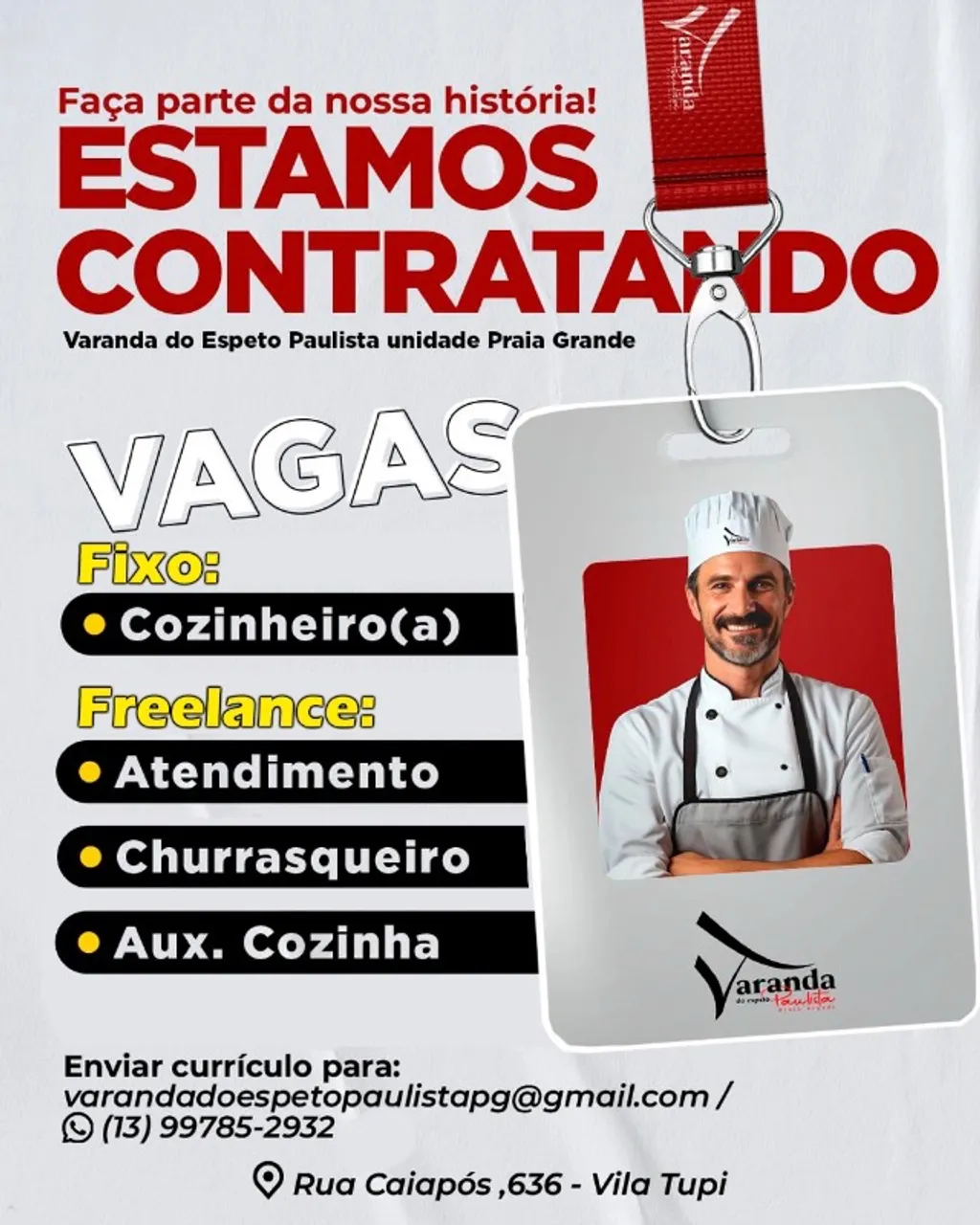 TEMOS VAGAS!