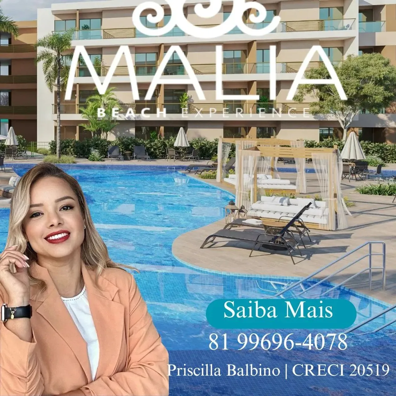 Flats em Porto de Galinhas Studio 29m² Malia Beach - Pronto para Alugar ou Curtir!