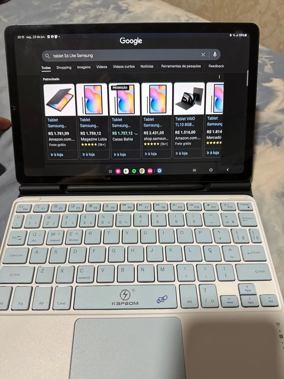 Tablet Samsung S6 Lite com Teclado
