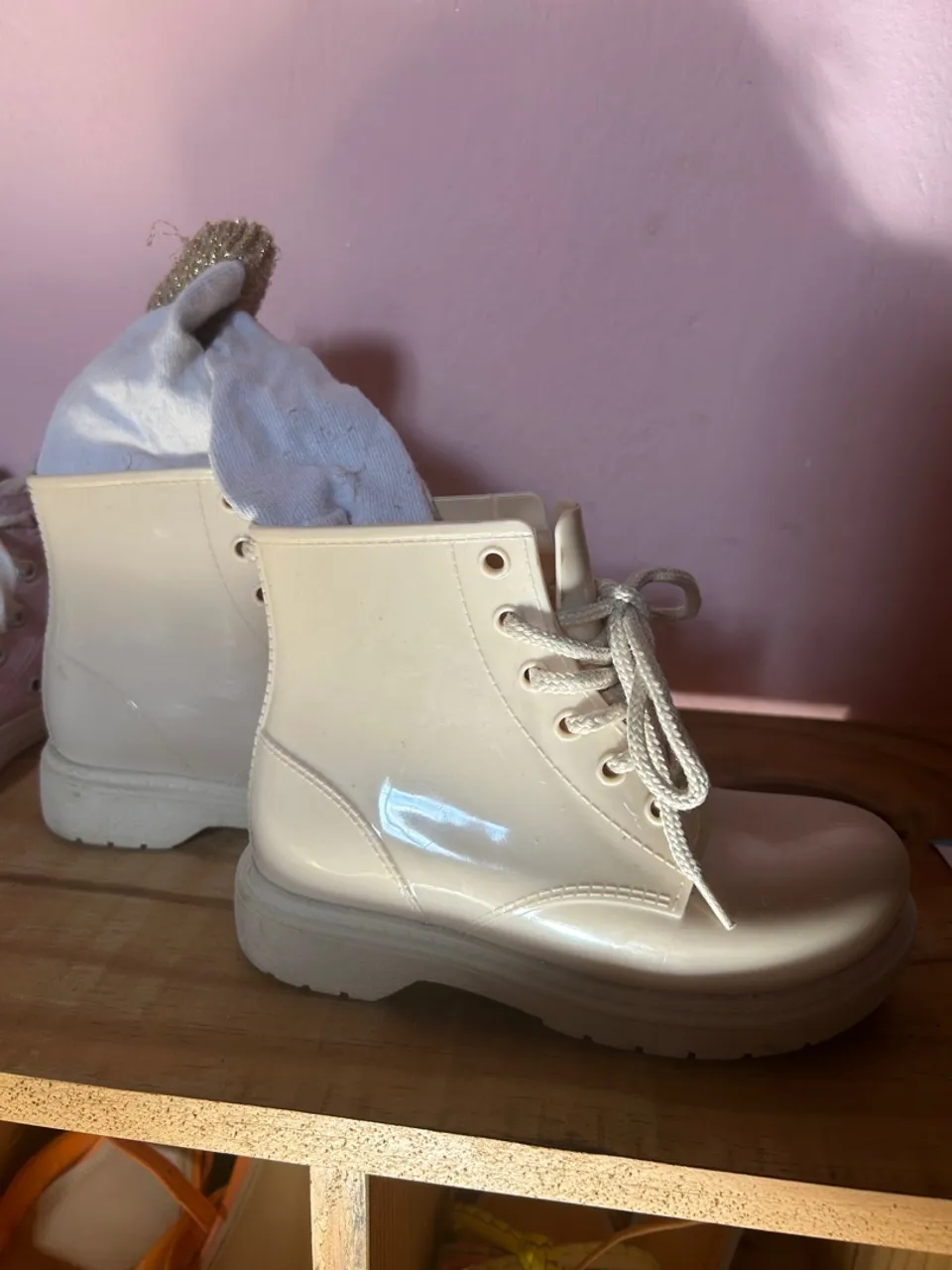 Botas infantis bege