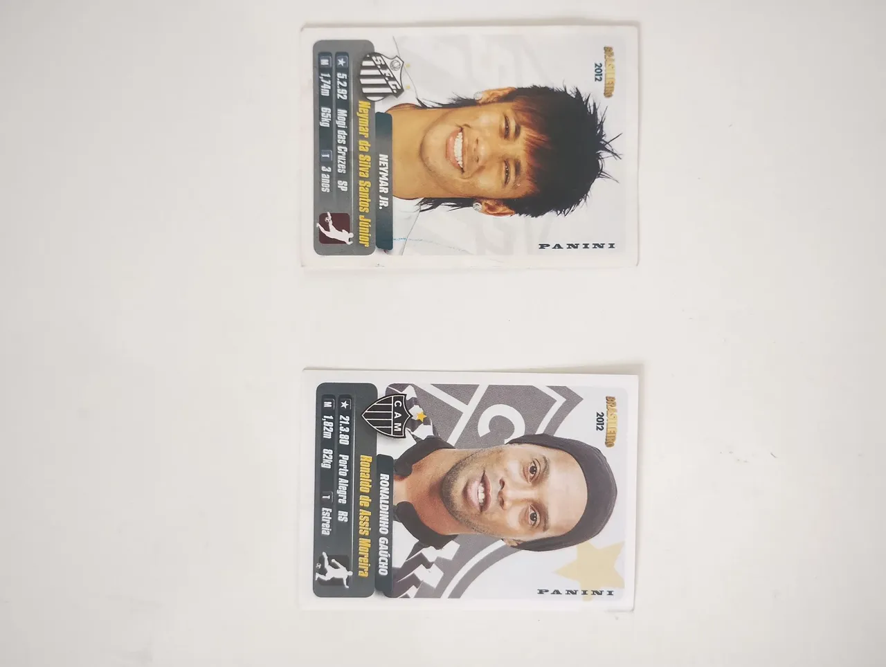Cartas de Futebol Panini Brasileirão 2012 - Neymar e Ronaldinho