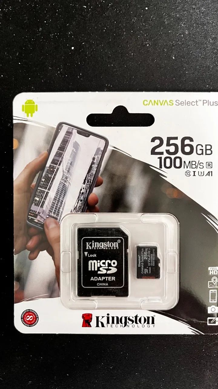 Promoção MicroSd Kingston 256Gb classe 10 (LOJA FÍSICA) Swicth Dji celular 
