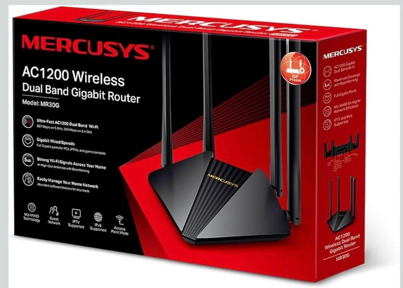 Roteador Wireless Mercusys MR30G AC1200 Dual Band 
