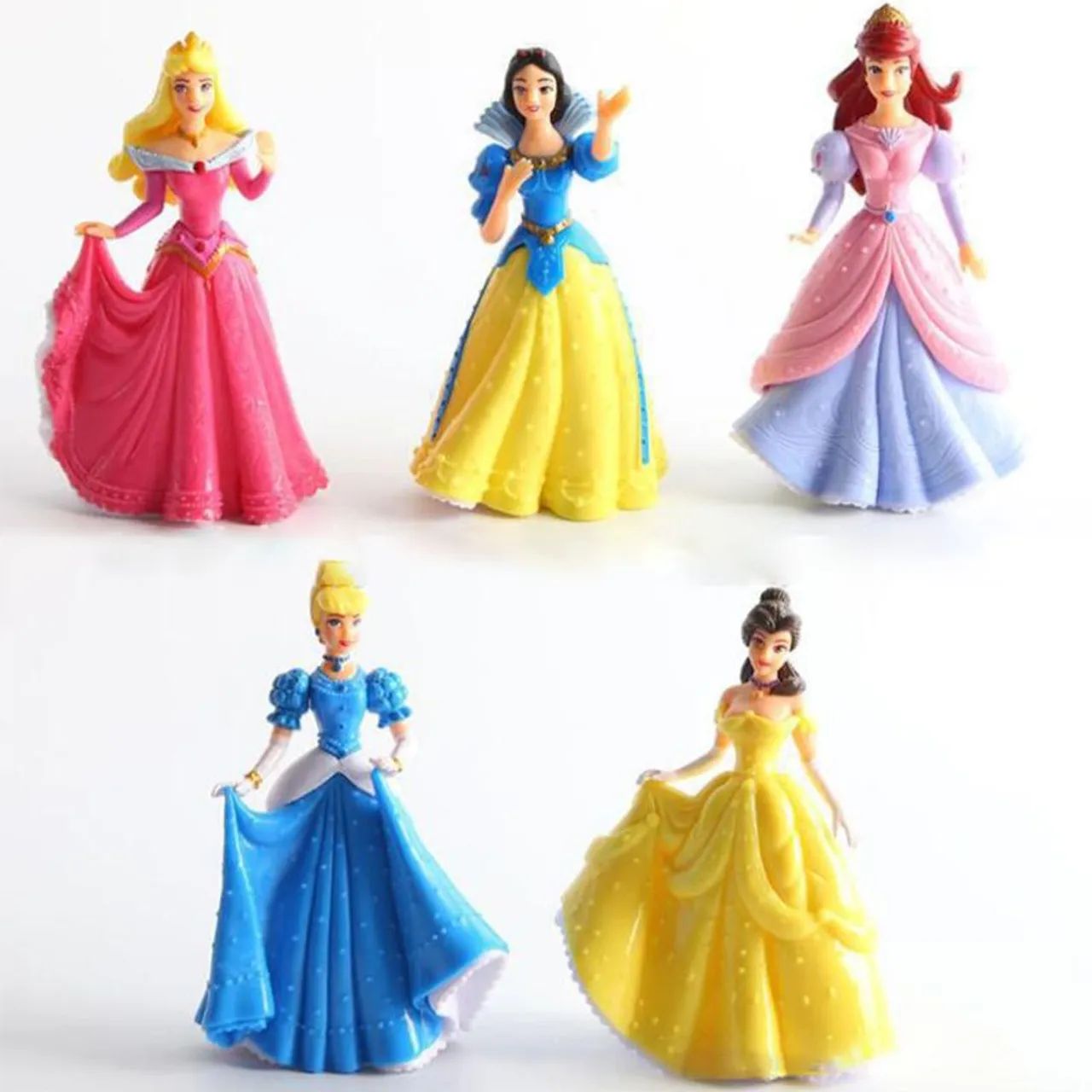 Boneca Princesa Aurora Branca de Neve Ariel Cinderela Bela 5pcs - Foto 5