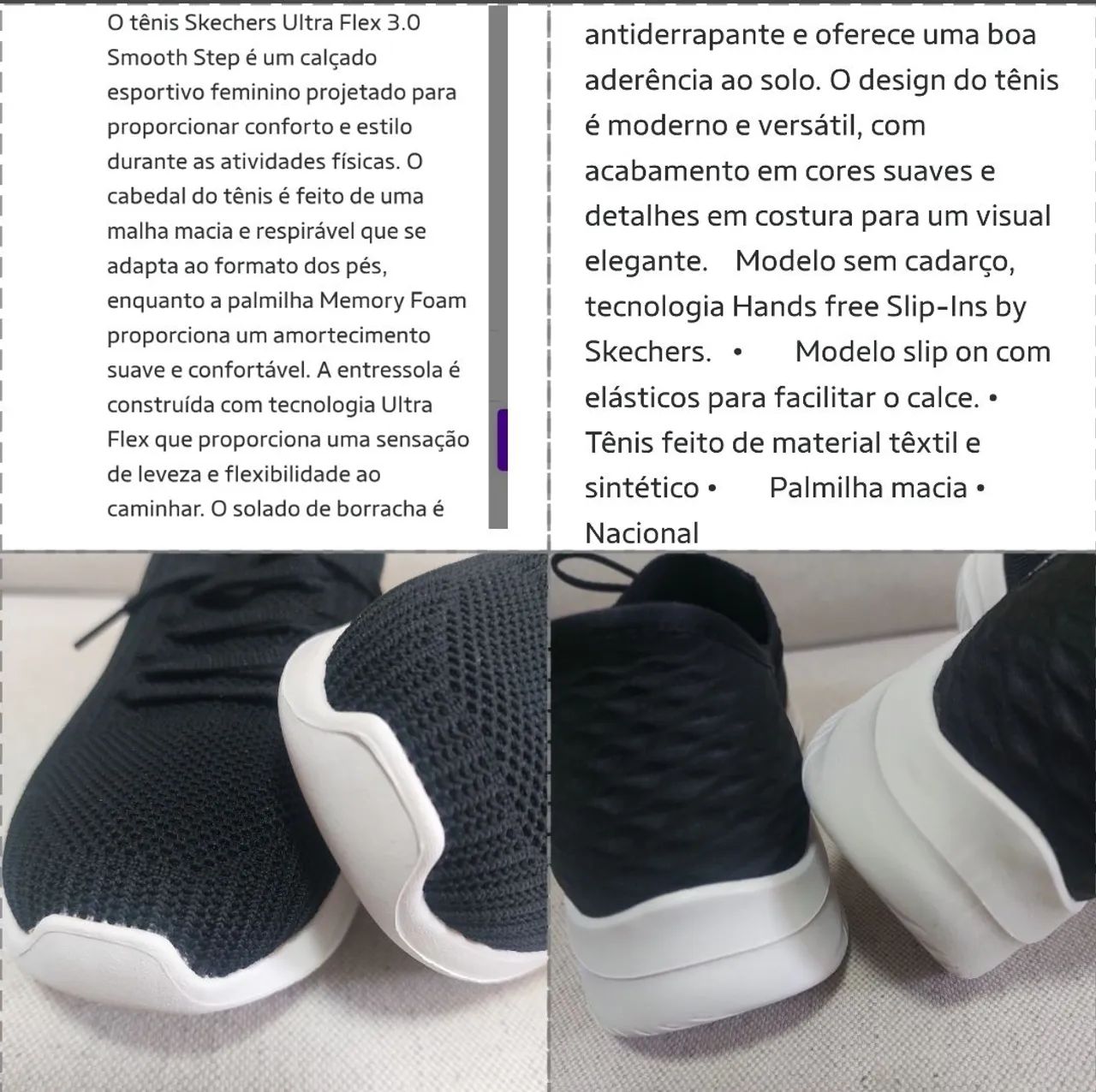 Tênis Skechers Slip-ins Preto e Branco - Foto 3