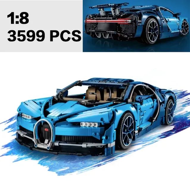 Legonérico Bugatti Chiron 3599 Peças p/ montar (57cm) compatível