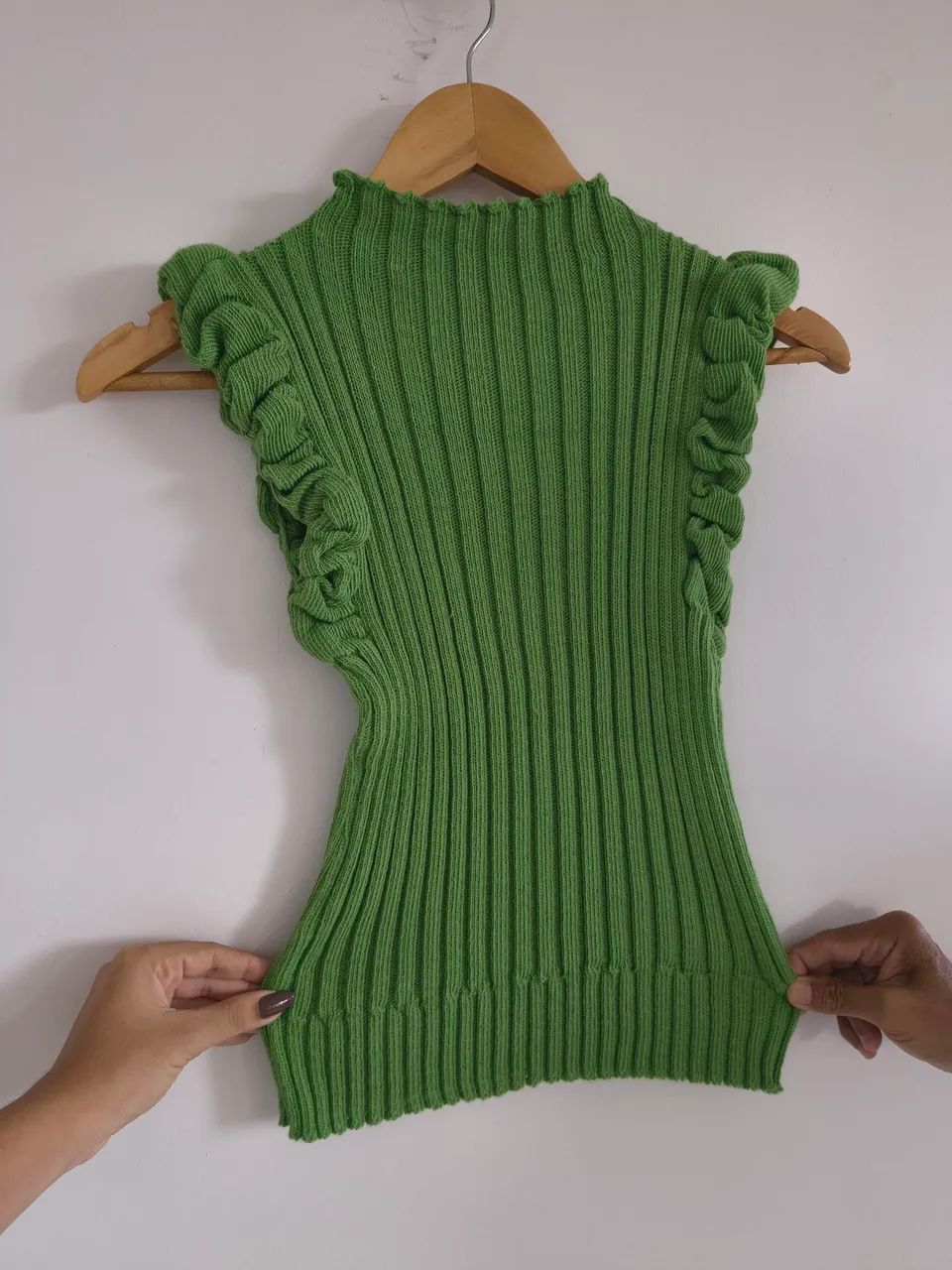 Blusa Verde Estilo Crochê - Foto 4