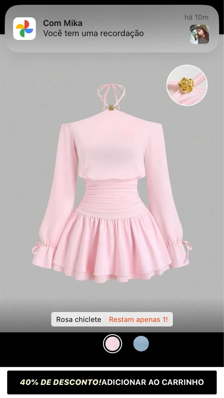 Vestido, Rosa claro 