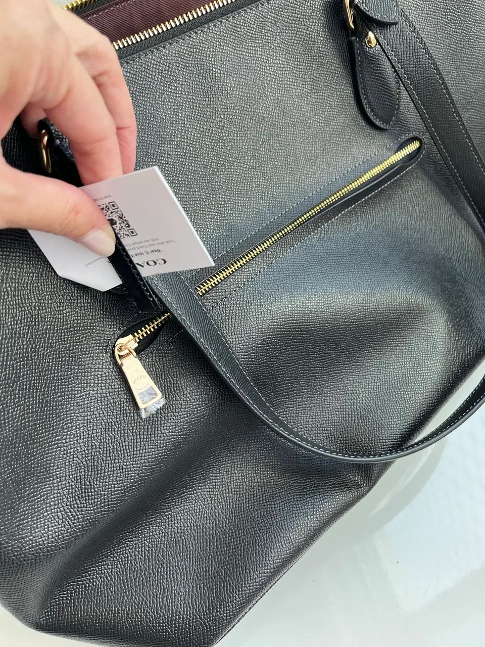 Bolsa coach preta grande couro  - Foto 2