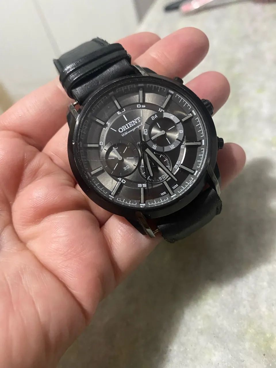 Relógio orient chronograph preto - Foto 4