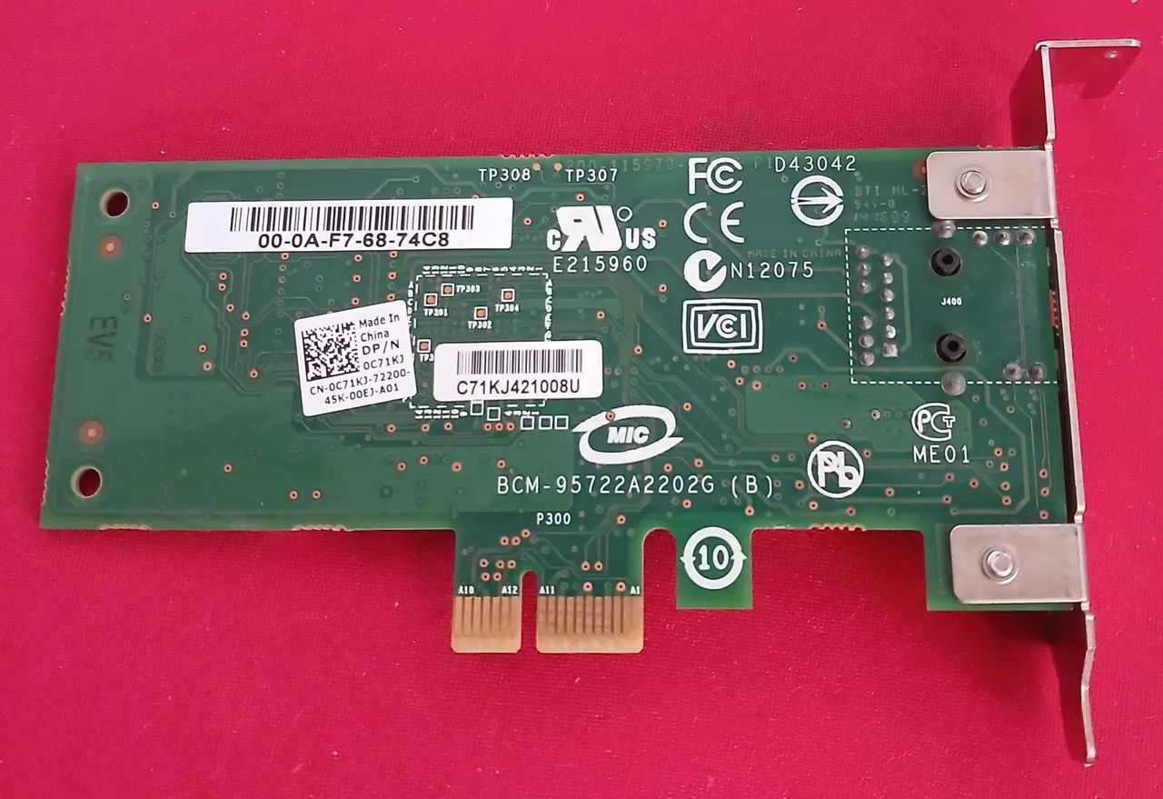 Placa De Rede Dell Broadcom 10 100 1000 - Foto 3
