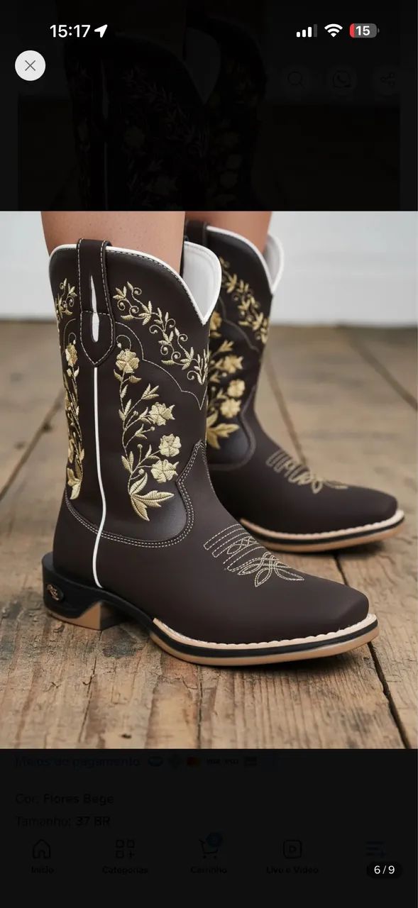 Bota texana feminina