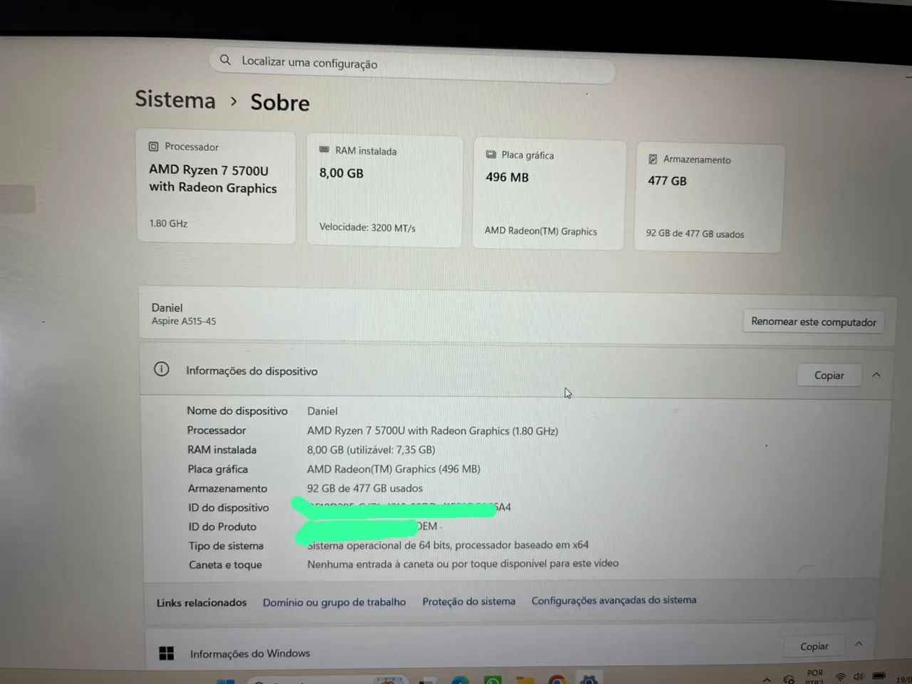 Notebook acer aspire 5 A515-45 - Foto 3