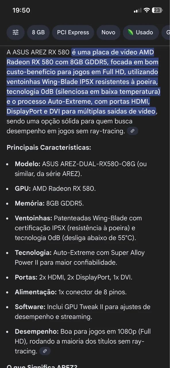 Placa de vídeo Rx580 8G - Foto 2