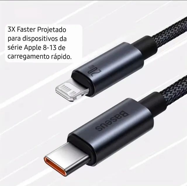 Cabo baseus usb-c para lightning 20w  - Foto 2