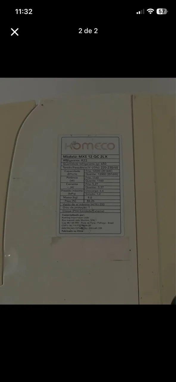 Ar Condicionado Komeco MXS 12 QC 2LX - Foto 2