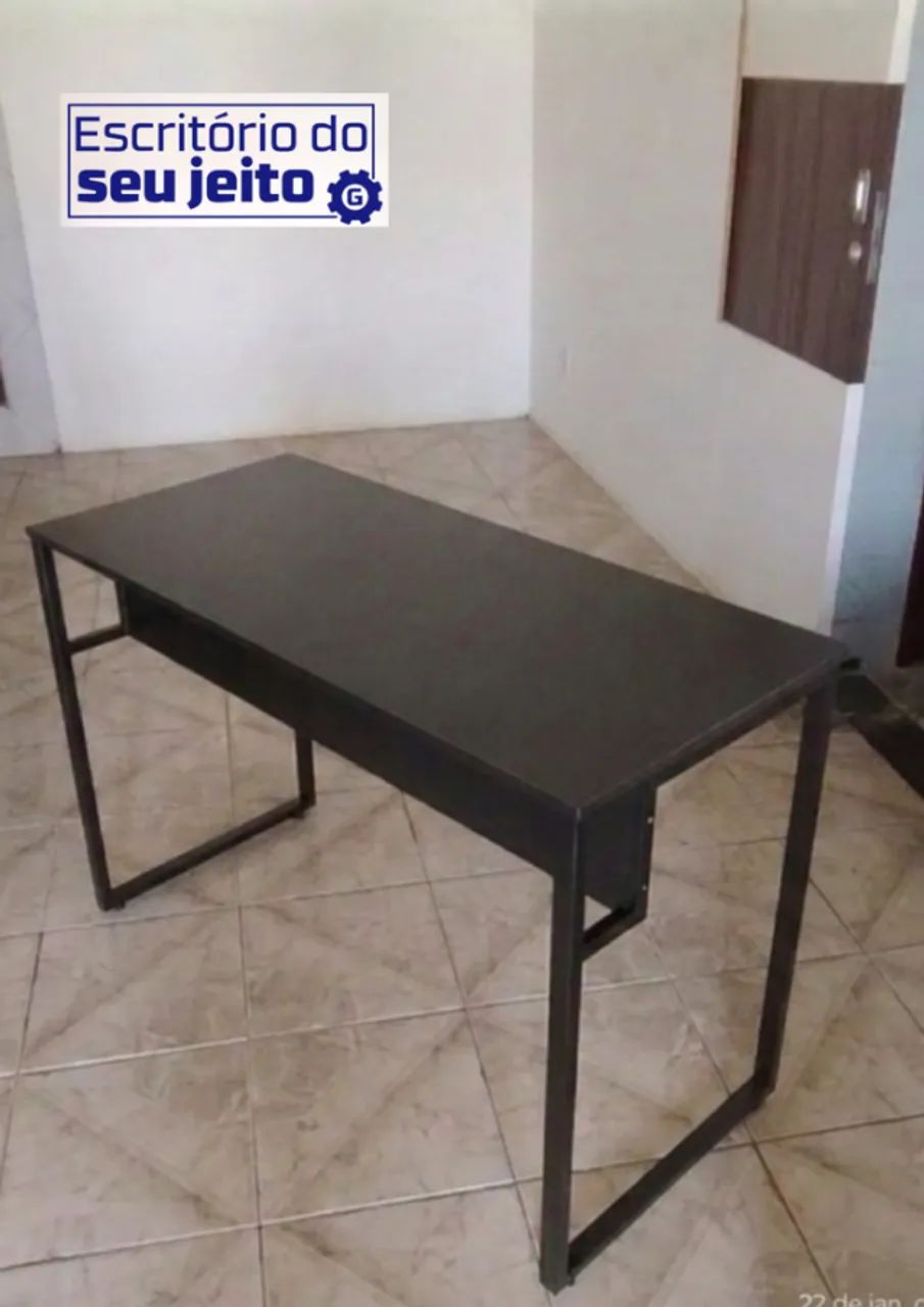 Escrivaninha Industrial com Gaveta 1,1M Mesa Reforçada Multiuso para Computador Notebook - Foto 2