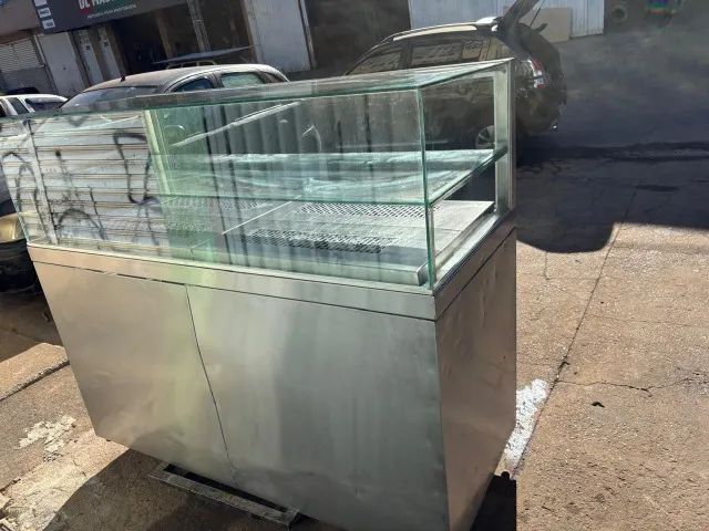 Vitrine aquecida - inox e vidro