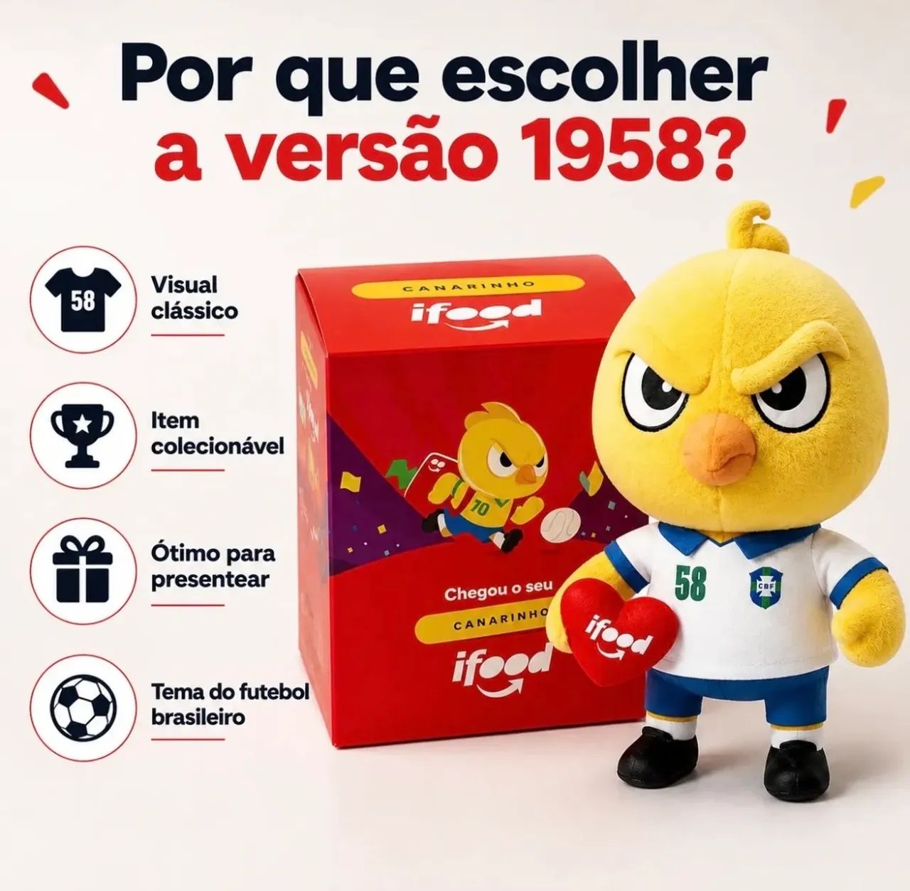 Canarinho 1958 Ifood + CBF - Foto 2