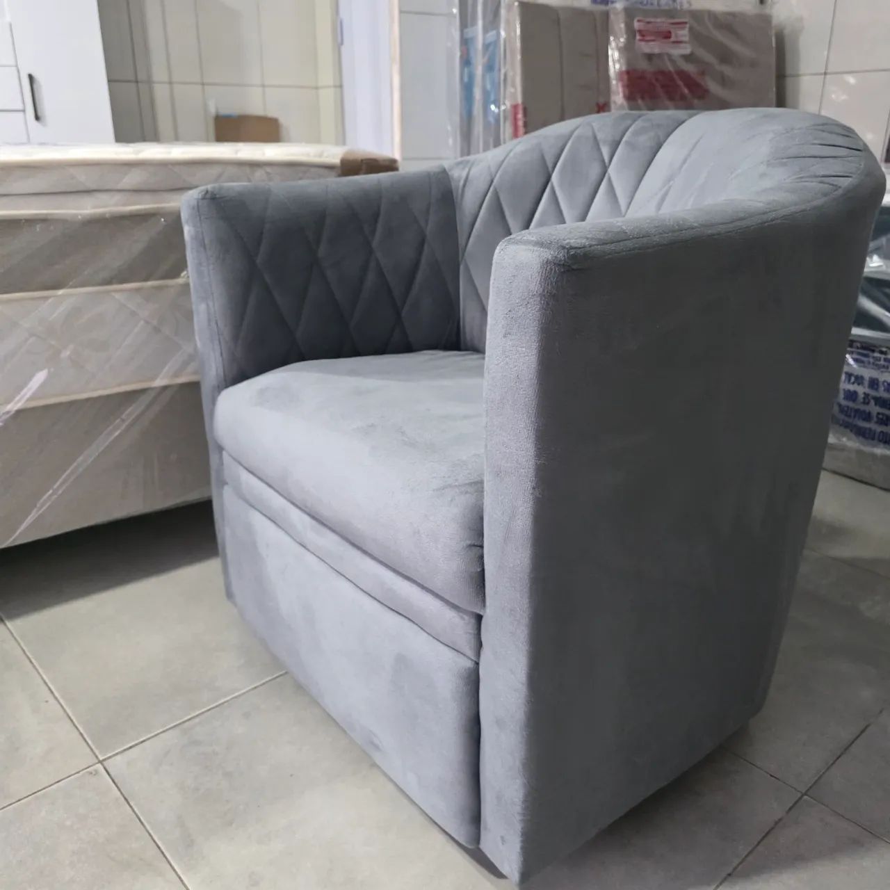 Poltrona chinesa cinza Nova com entrega  - Foto 4