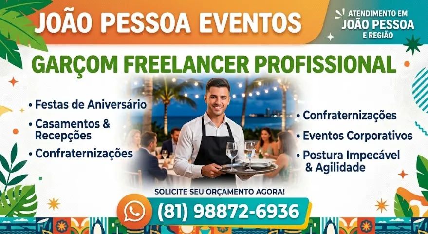 Garcom freelancer Para Seu Evento