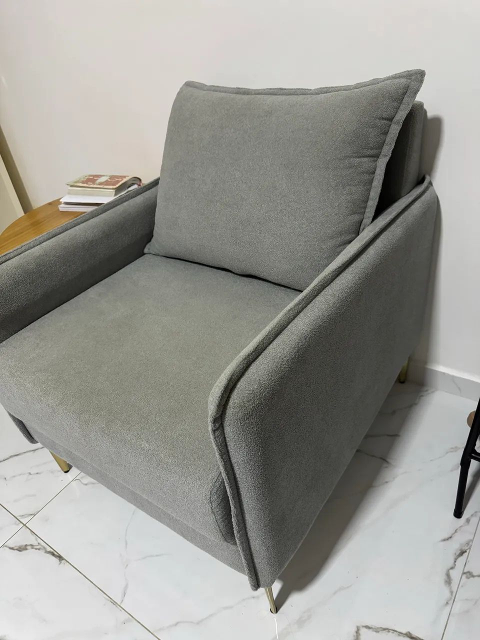 Poltronas largas camurça cinza - Foto 2