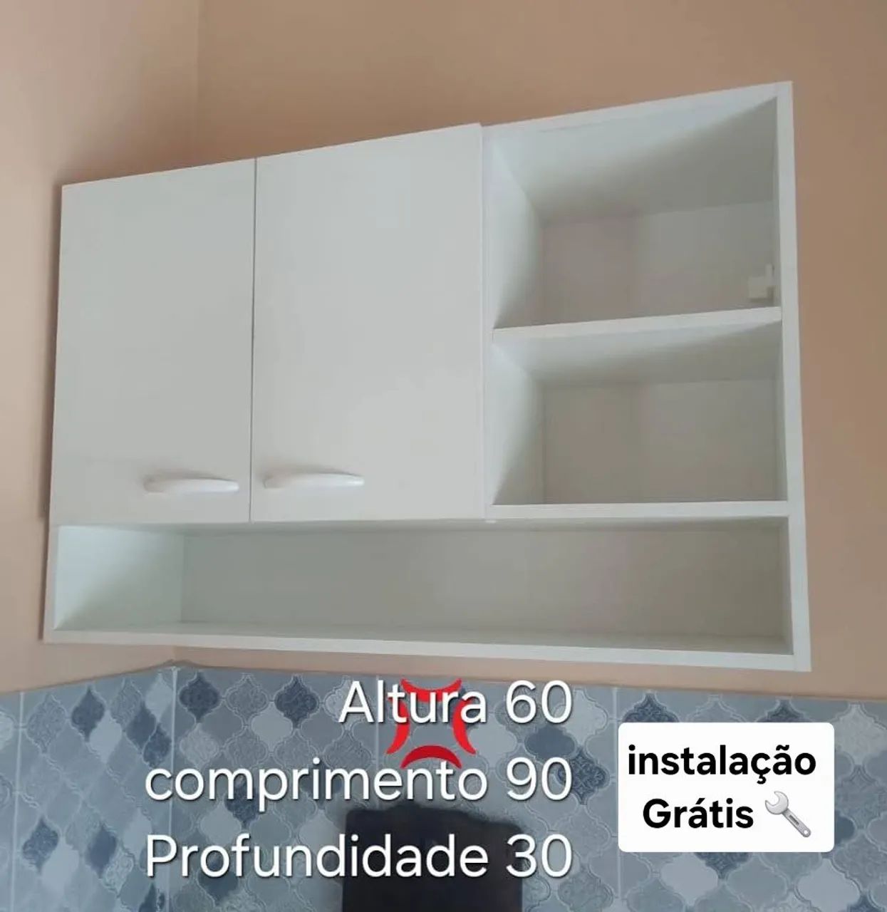 Armários Aéreos 100% MDF Instalação Grátis  - Foto 4
