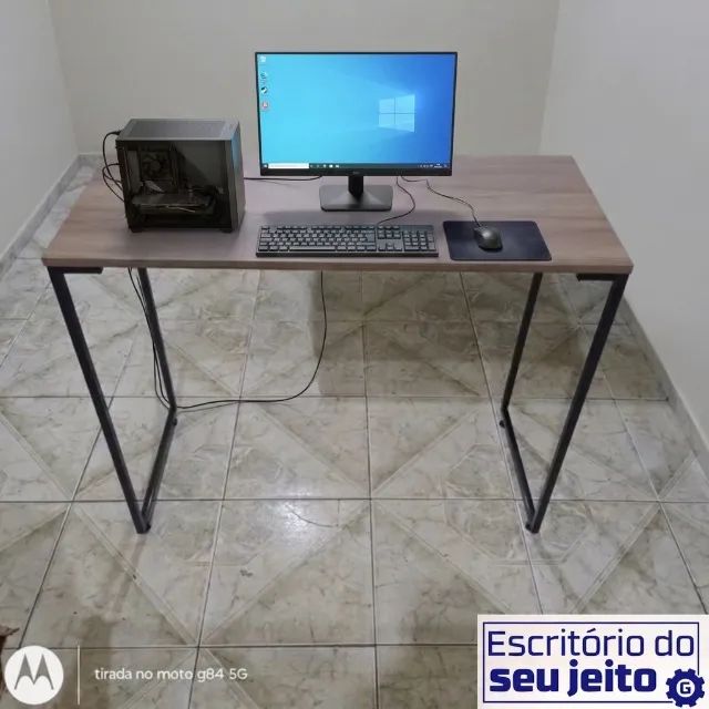 Mesa de Escritório NOVA Birô Estilo Industrial Multiuso para Notebook de Estudo Computador - Foto 2