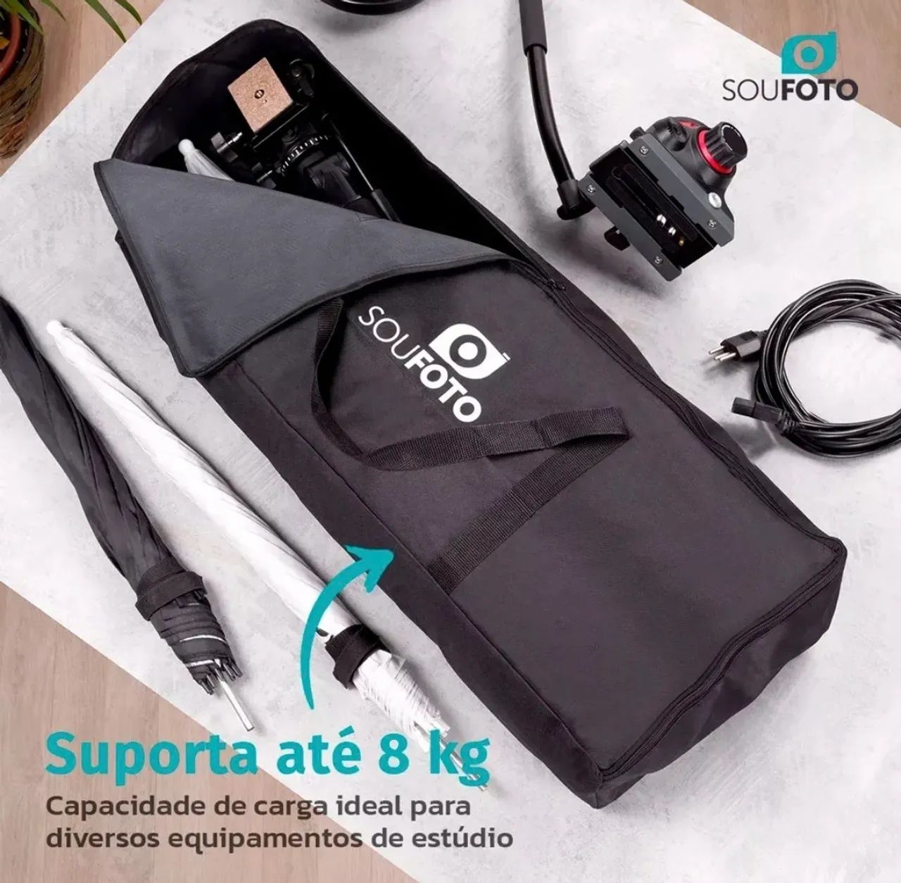 Kit Luz Continua C/ Softbox Tripé e Bolsa para estúdio  - Foto 3