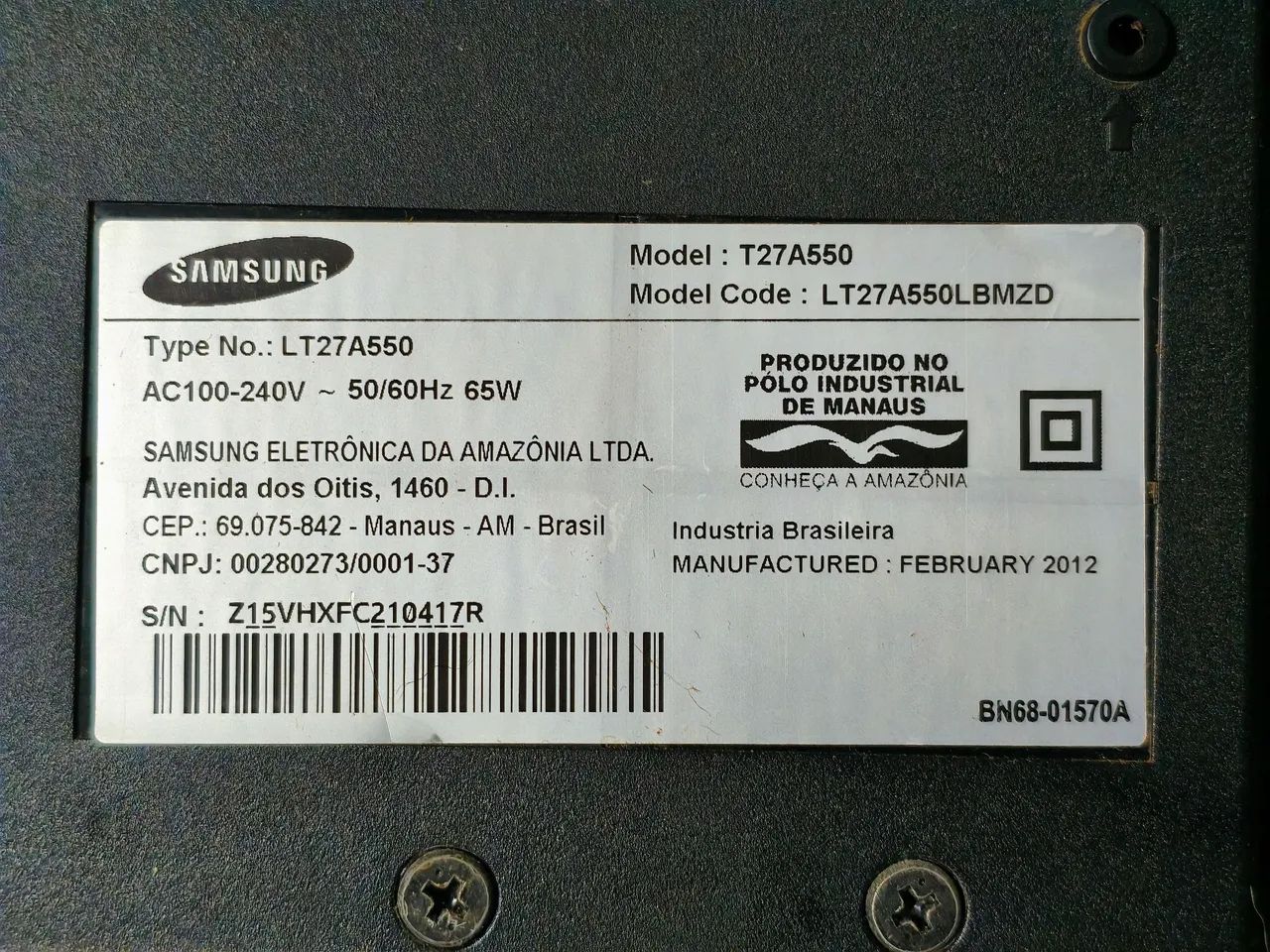 Monitor/ TV Full HD 27" Samsung perfeito