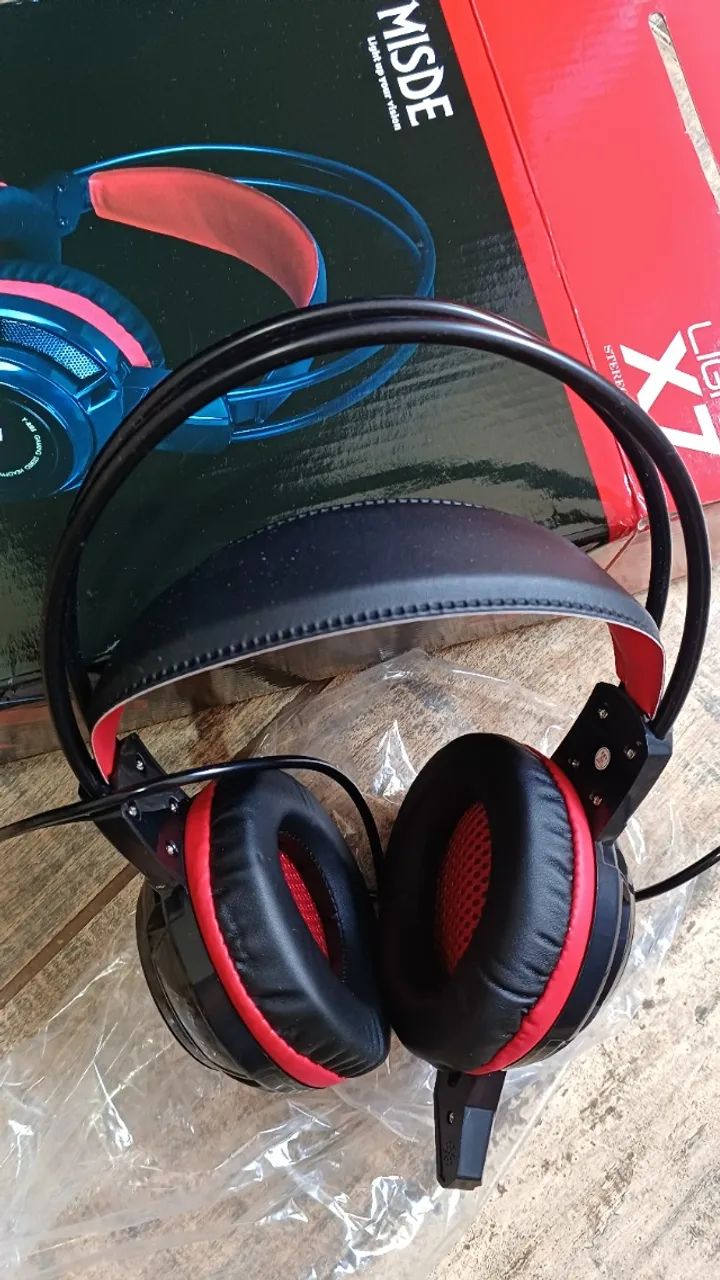Fone De Ouvido Headset Gamer Com Microfone Rgb X7 Light - Foto 5
