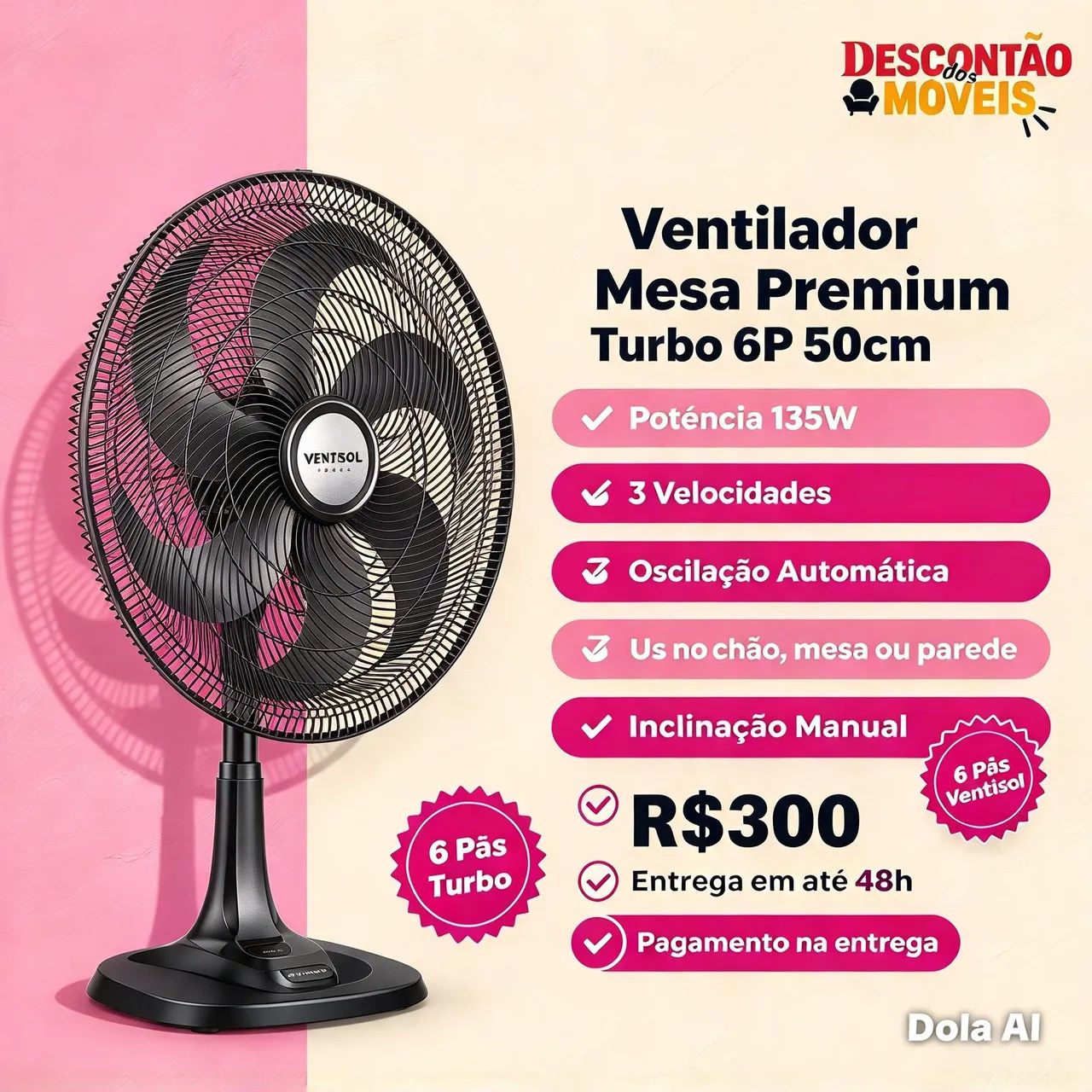 Ventilador turbo de mesa