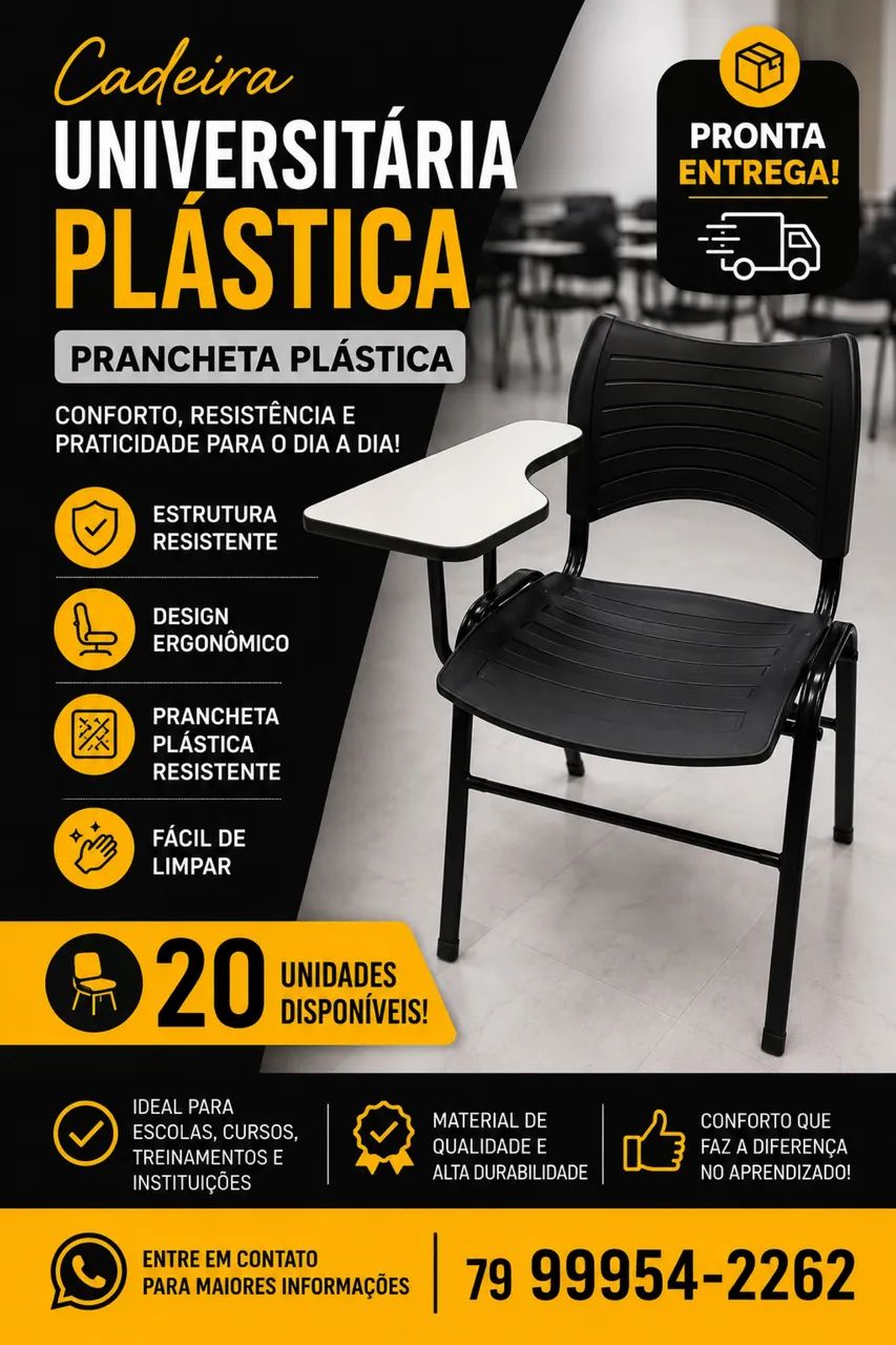  CADEIRAS UNIVERSITÁRIAS EM ESTADO DE NOVO - Foto 2