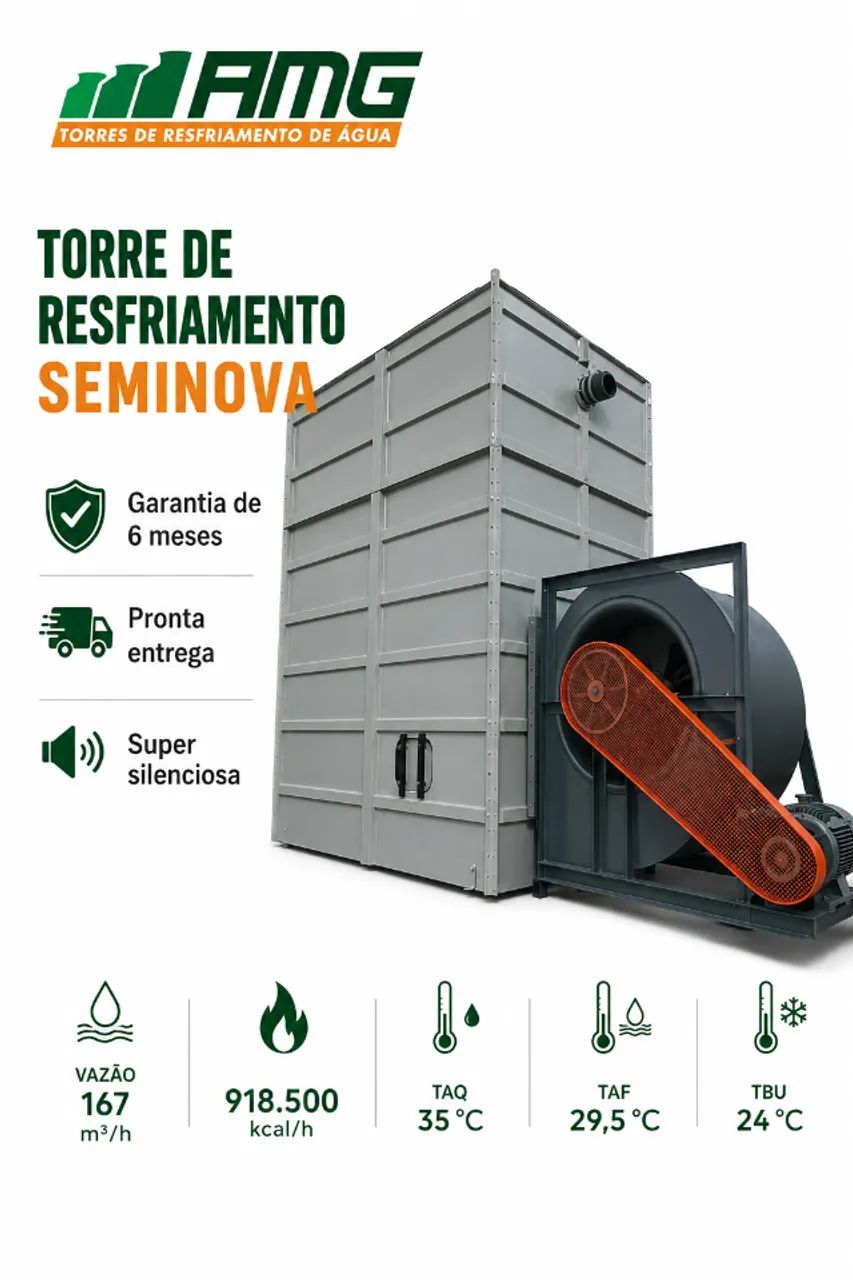 Torre de resfriamento super silenciosa Alfaterm INS 670 usada seminova reformada garantia