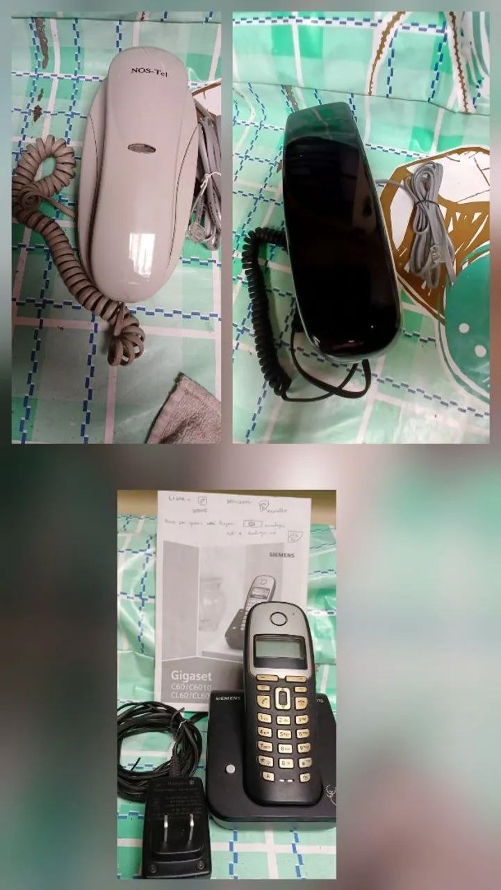 Aparelhos (3)  Telefone sem fio e com fio