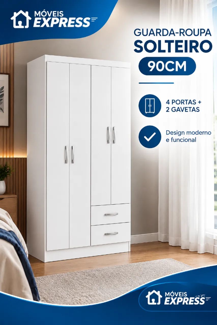  GUARDA ROUPA SOLTEIRO 90CM