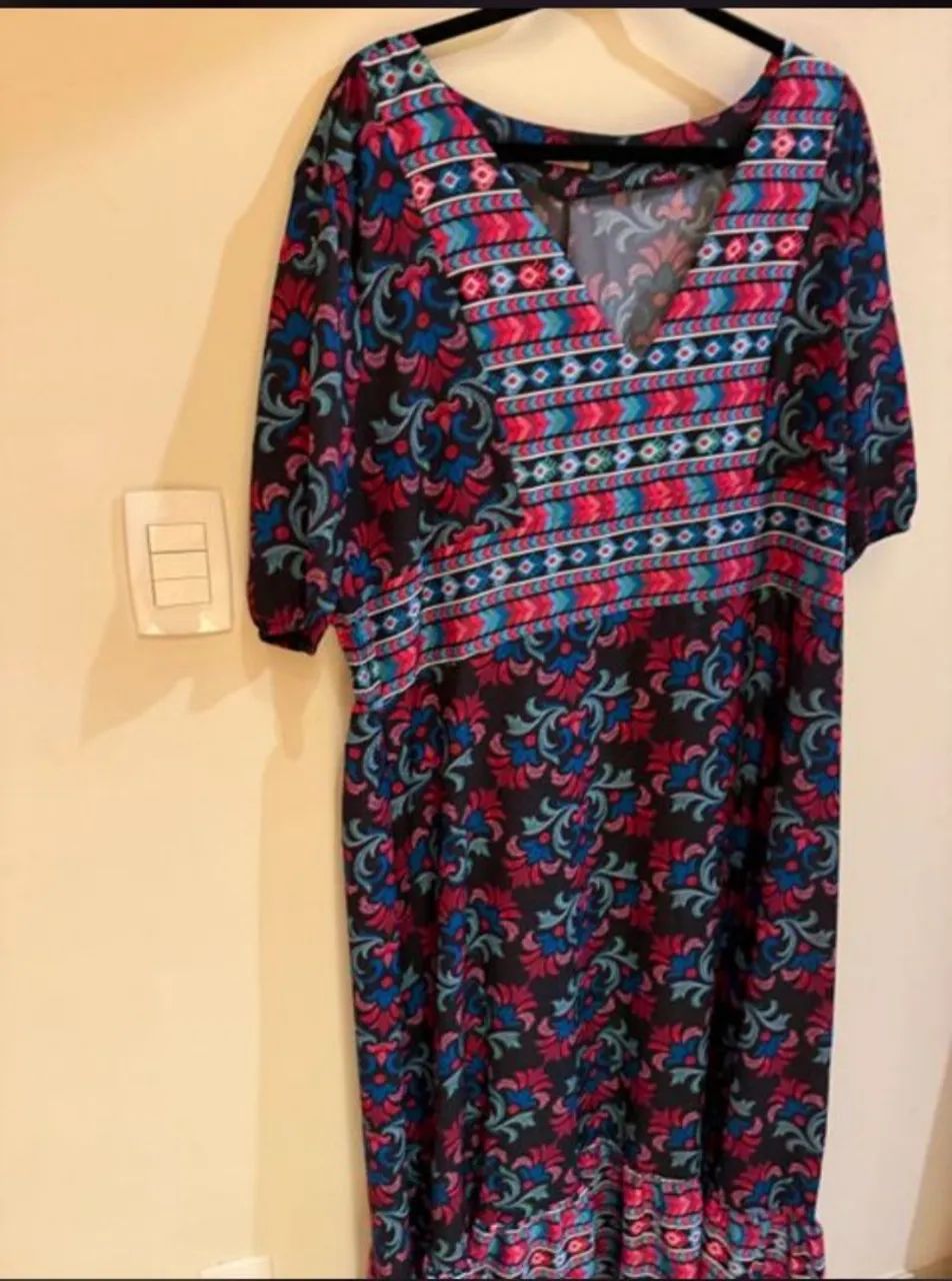 Vestido longo bordado