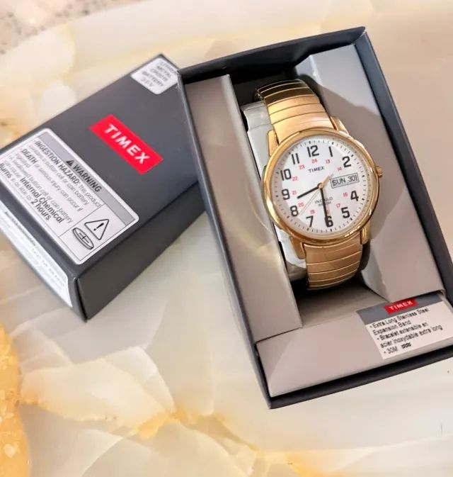 Relógio Timex Masculino Ref: T20471 Mola Dourado Easy Reader