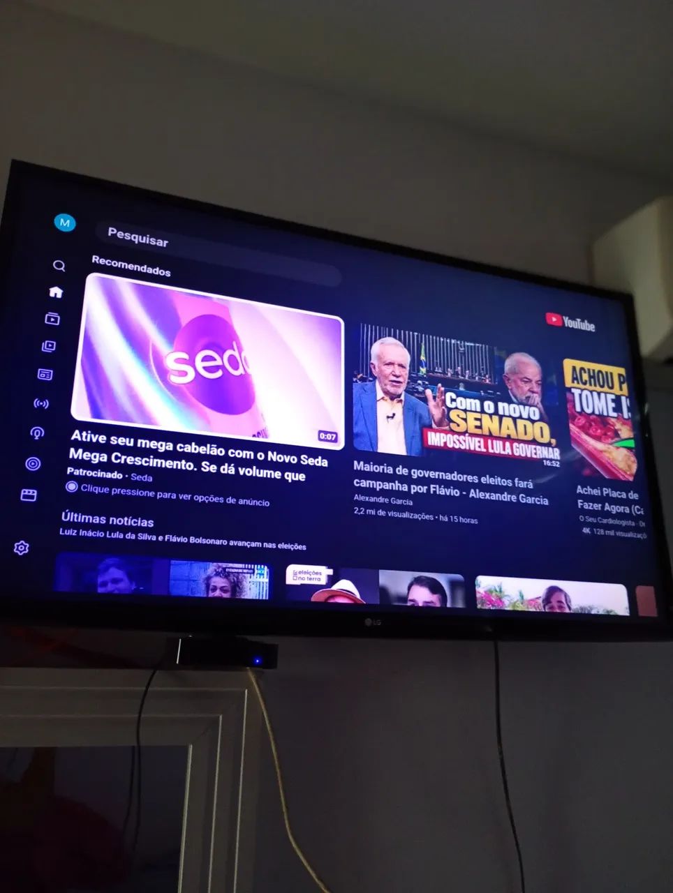 Tv LG 43 polegadas só pega 4 k com ex box que acompanha. - Foto 4