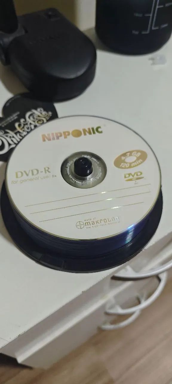 22 Mídias de DVD-R 8X 4.7GB 120 min. NIPPONIC - DVD, Blu-Ray e