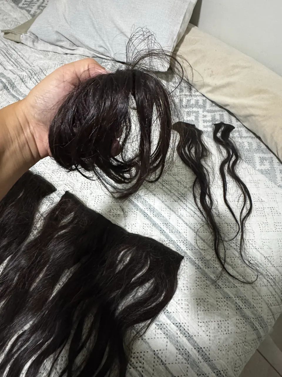 Aplique 60 cm - 200g - cabelo humano ondulado - Foto 3