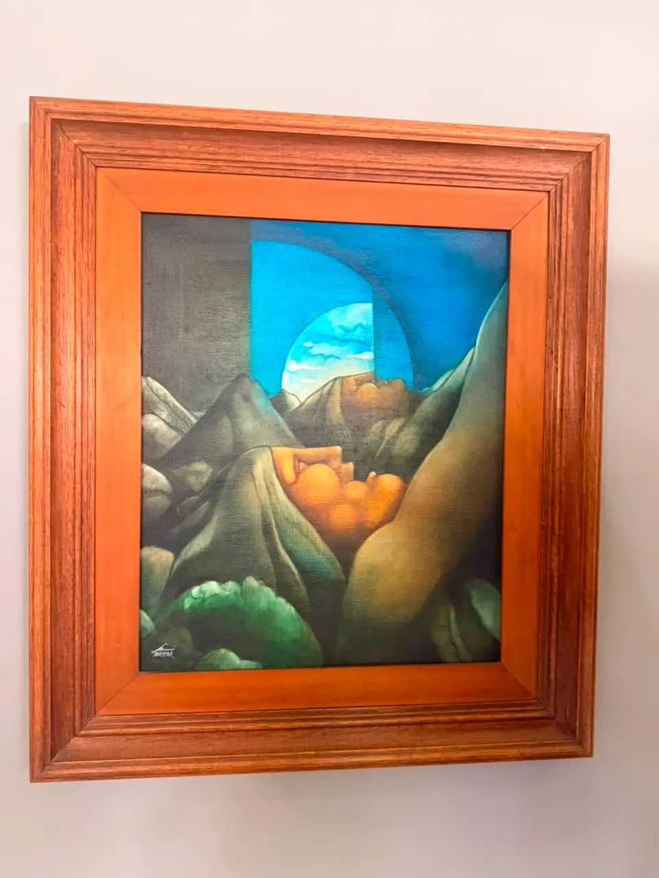 Quadro Mattar! Paisagem Surrealista com Rostos.