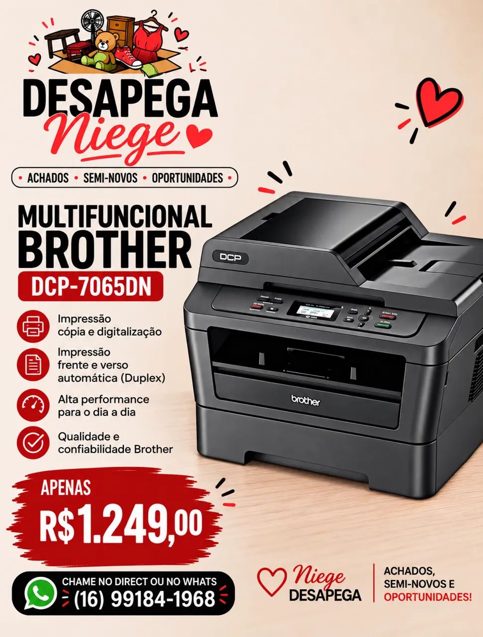 Impressora Multifuncional Brother Dcp-7065dn