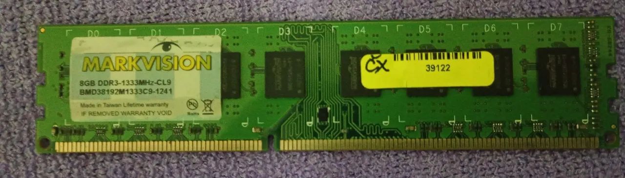 Testada e Aprovada Memória RAM DDR3 1333Mhz 8GB