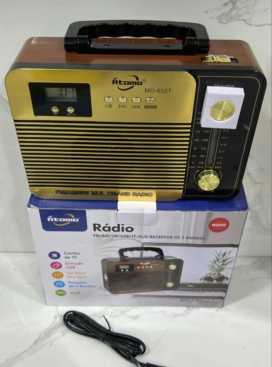 Rádio retrô USB e FM - Foto 3